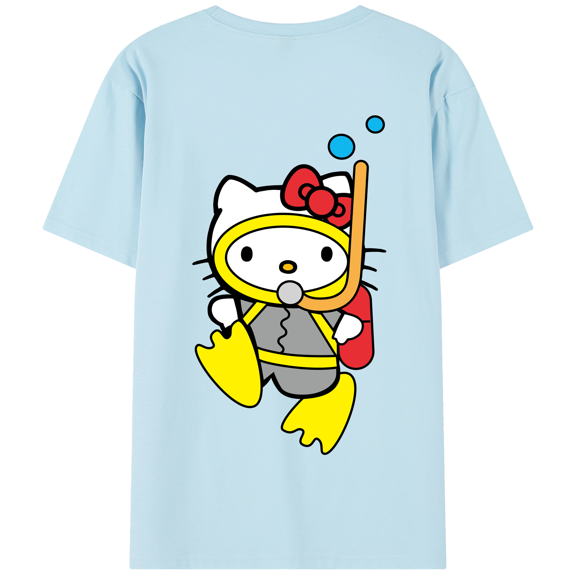 （画像用） Hello Kitty ハローキティ 綿100％半袖Tシャツ（背面プリント）